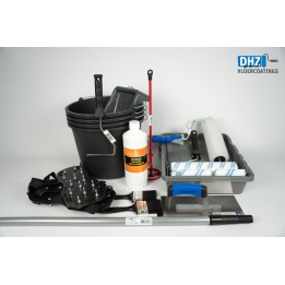 Materialenpakket KLEIN (1-2 p) | DHZ Epoflow (UV) anhydriet, gevlinderd beton, egaline, gladde cementdek/zandcement (gevlinderd)