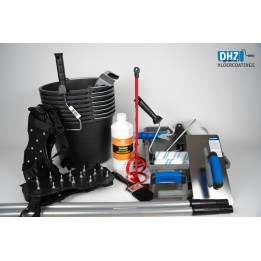Materialenpakket MIDDEL (2-3 p) | DHZ Epoflow (UV) vloeistofdichte waterpas tegels & ruwe zandcementdekvloer