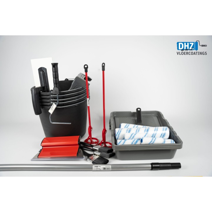 Materialenpakket KLEIN 1-2 pers | DHZ Lavasteen Gietvloer (anhydriet, gevlinderd beton, egaline en reeds gecoate vloer)