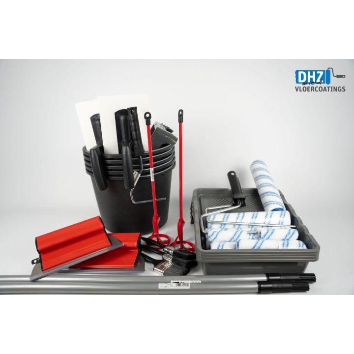 Materialenpakket MIDDEL 2-3 pers | DHZ Lavasteen Gietvloer (anhydriet, gevlinderd beton, egaline en reeds gecoate vloer)