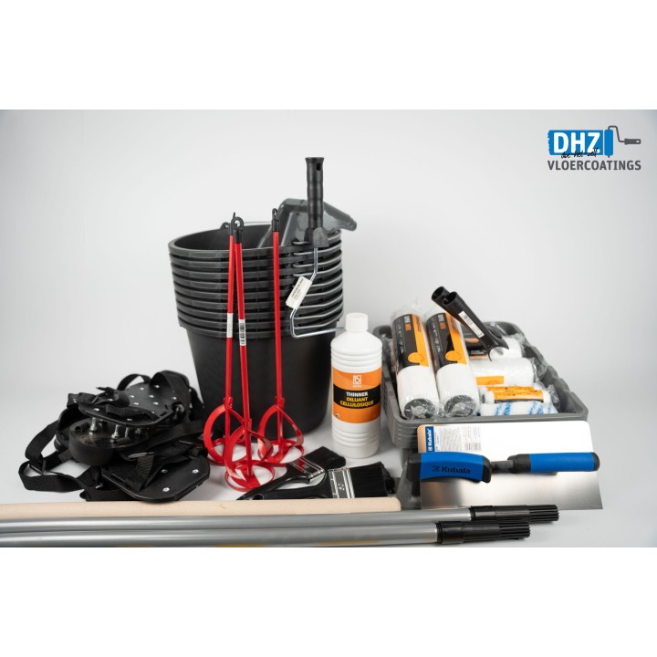 Materialenpakket MIDDEL (2-3 p) | DHZ Duoflow UV (vloeistofdichte waterpas tegels & ruwe zandcementdekvloer)