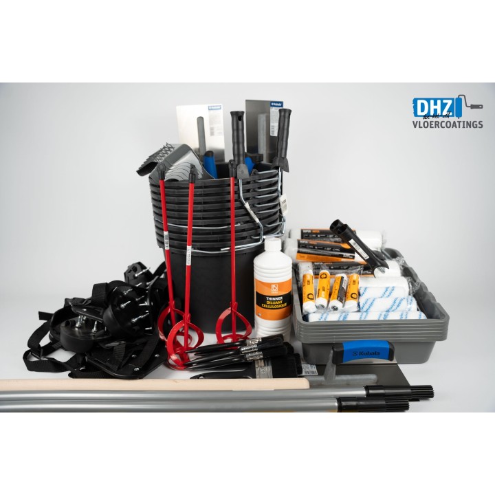 Materialenpakket GROOT (3-4 p) | DHZ Duoflow UV (vloeistofdichte waterpas tegels & ruwe zandcementdekvloer)